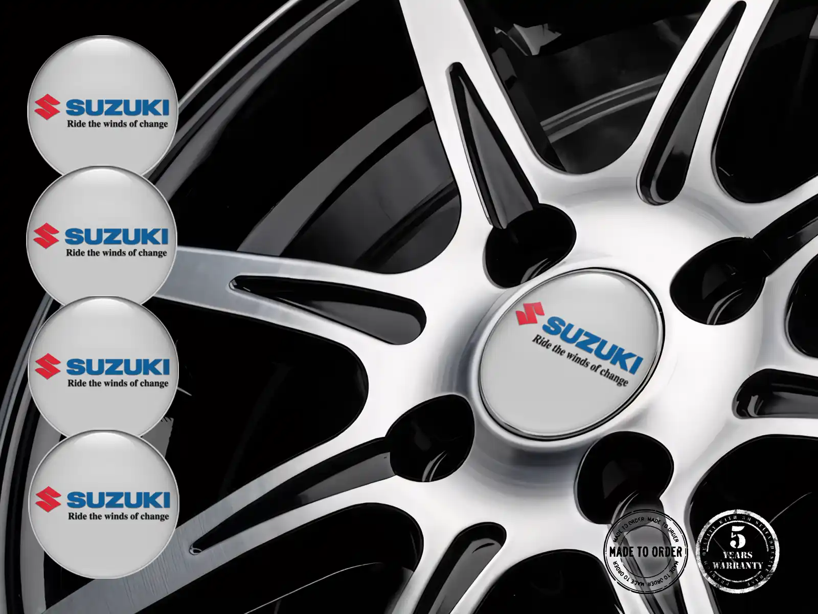 Suzuki Aufkleber auf Felgen Hochwertige Dome-Labels
